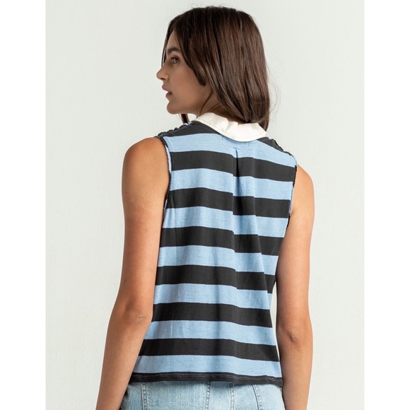 Free People Doing It Rugby Collared Tank Top - Picture 2 of 9